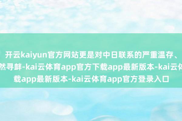 开云kaiyun官方网站更是对中日联系的严重温存、对中国中枢利益的公然寻衅-kai云体育app官方下载app最新版本-kai云体育app官方登录入口