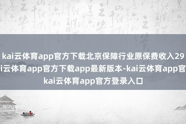 kai云体育app官方下载北京保障行业原保费收入2960亿元-kai云体育app官方下载app最新版本-kai云体育app官方登录入口