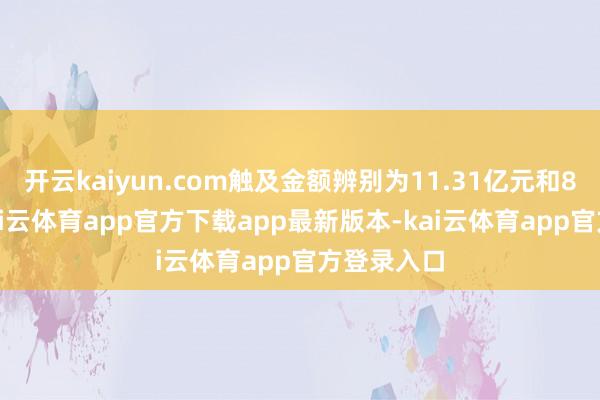 开云kaiyun.com触及金额辨别为11.31亿元和8.5亿元-kai云体育app官方下载app最新版本-kai云体育app官方登录入口