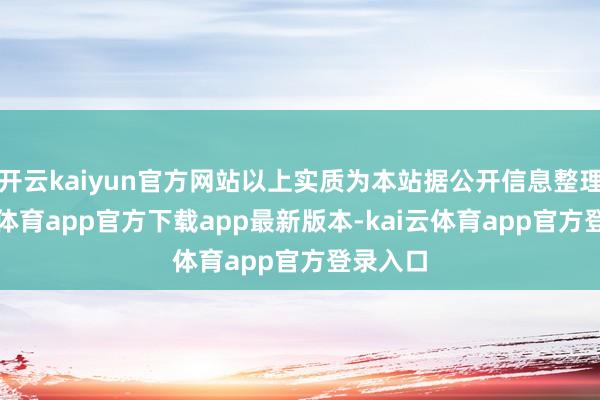 开云kaiyun官方网站以上实质为本站据公开信息整理-kai云体育app官方下载app最新版本-kai云体育app官方登录入口