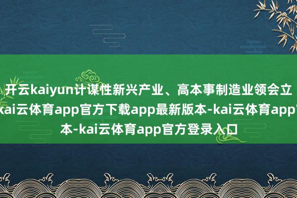 开云kaiyun计谋性新兴产业、高本事制造业领会立异示范效应-kai云体育app官方下载app最新版本-kai云体育app官方登录入口